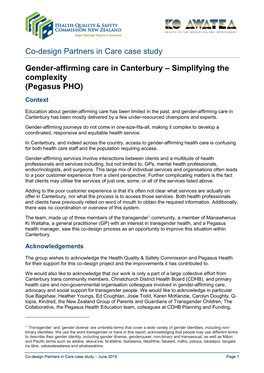Gender-Affirming Care in Canterbury – Simplifying the Complexity (Pegasus PHO)