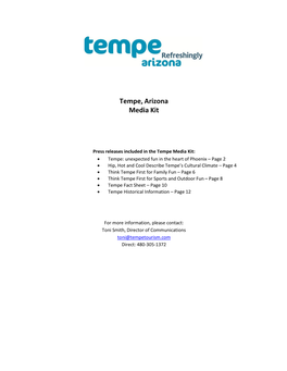 Tempe, Arizona Media Kit