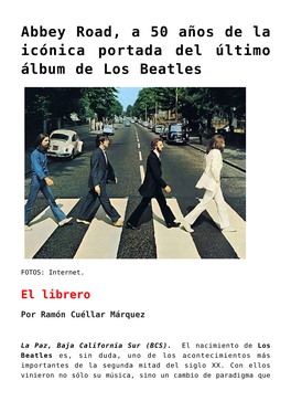Abbey Road, a 50 Años De La Icónica Portada Del Último Álbum De Los Beatles
