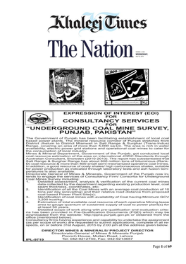 “Underground Coal Mine Survey, Punjab, Pakistan”