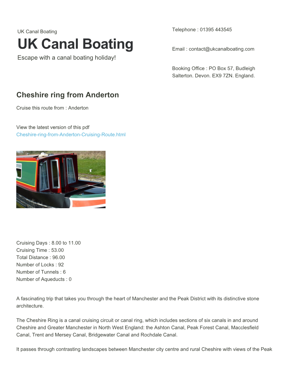 Cheshire Ring from Anderton | UK Canal Boating