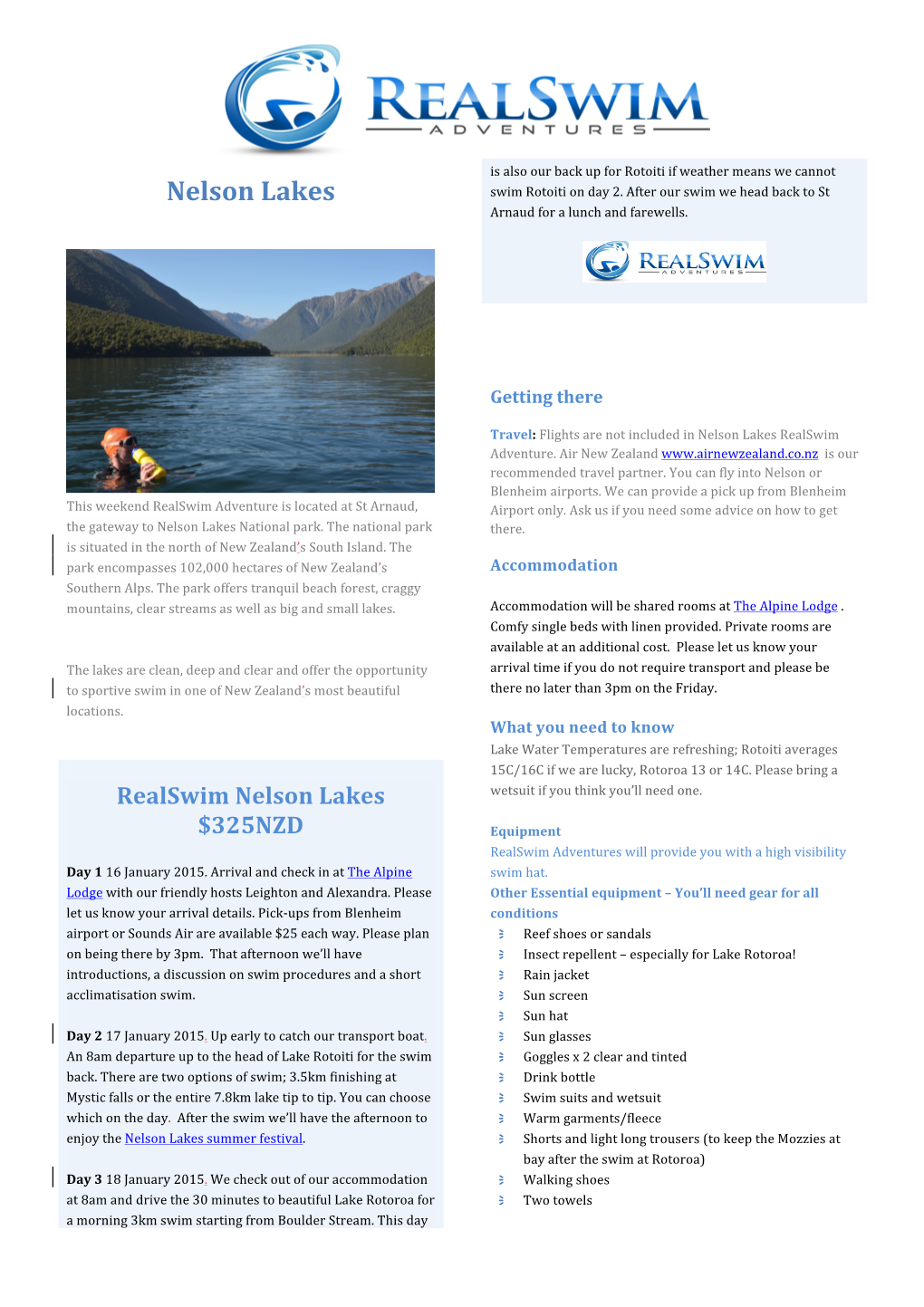 Nelson Lakes Swim Rotoiti on Day 2