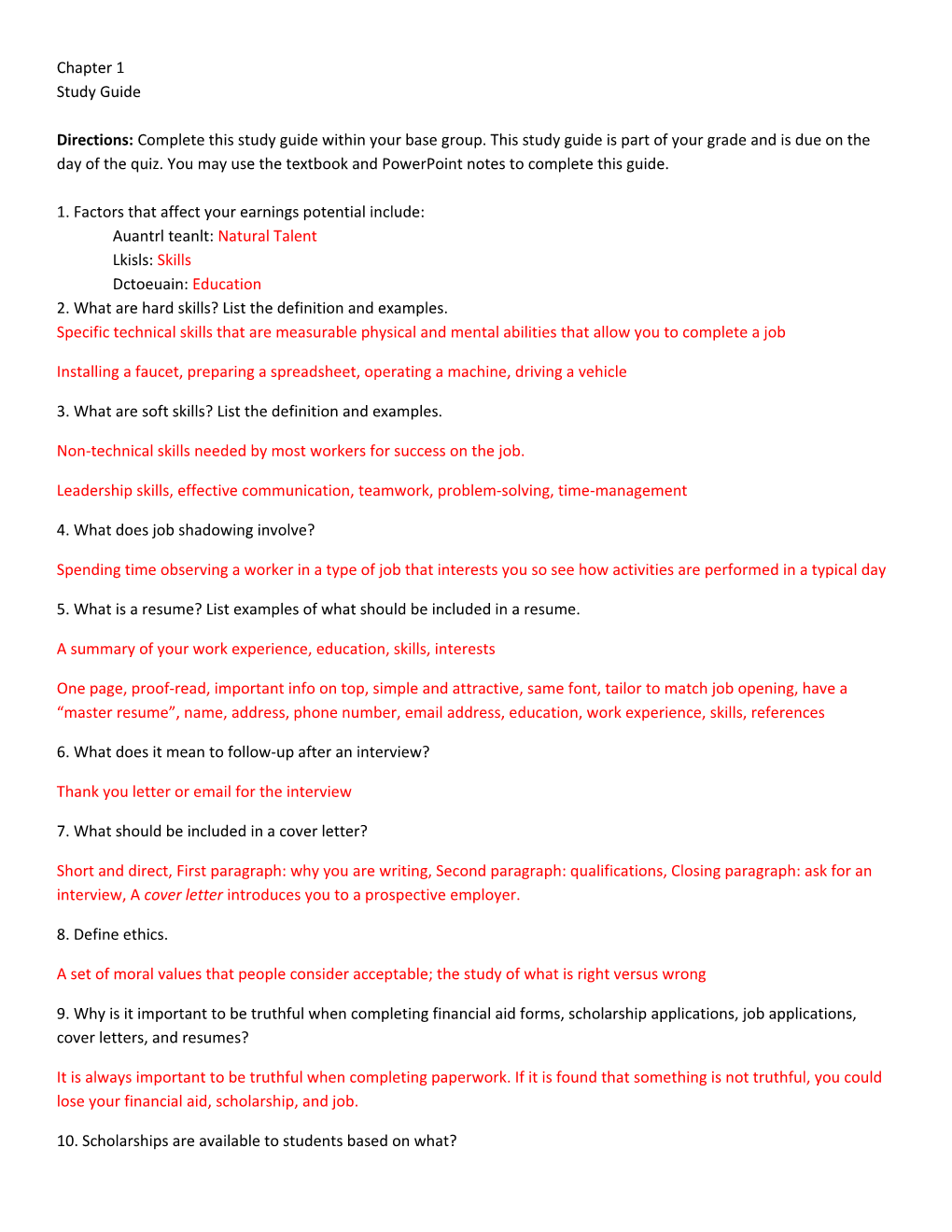 1. Factors That Affect Your Earnings Potential Include