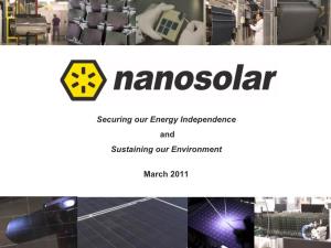 Nanosolar & U.S. Department of Energy Solar America Initiative