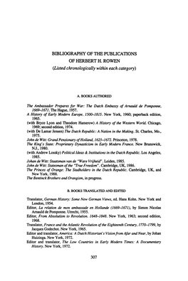Bmliography of the PUBLICATIONS of HERBERT H