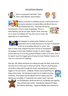 Pokemon Story Text