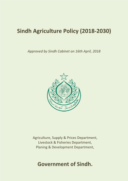 Sindh Agriculture Policy (2018-2030)