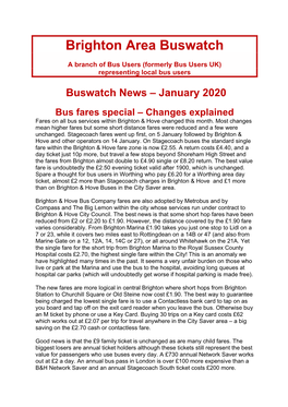 Buswatch News – January 2020 Bus Fares