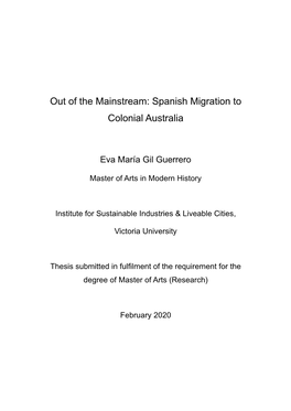 Spanish Migration to Colonial Australia