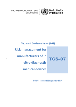 Risk Management for Manufacturers of in Vitro Diagnostic Medical Devices