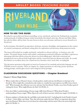 Riverland Teaching Guide