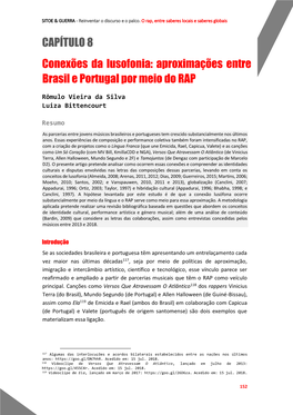 Conexões Da Lusofonia: Aproximações Entre Brasil E Portugal Por Meio Do RAP