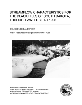 Streamflow Characteristics for the Black Hills of South Dakota, Through Water Year 1993