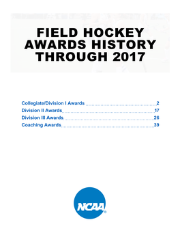 Field Hockey Awards History Through 2017