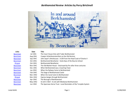 Berkhamsted Review Articles by Percy Birtchnell