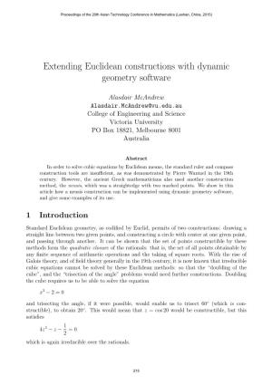 Extending Euclidean Constructions with Dynamic Geometry Software