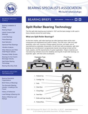 Split Roller Bearing Technology