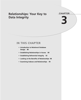 Relationships: Your Key to Data Integrity 81 CHAPTER 3