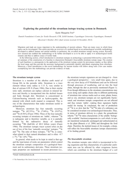 Exploring the Potential of the Strontium Isotope Tracing System in Denmark