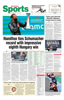 Hamilton Ties Schumacher Record with Impressive Eighth Hungary