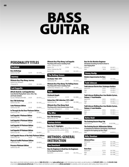 Bass Guitar PERSONALITY TITLES METHODS
