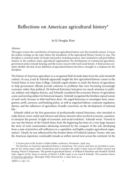 Reflections on American Agricultural History*