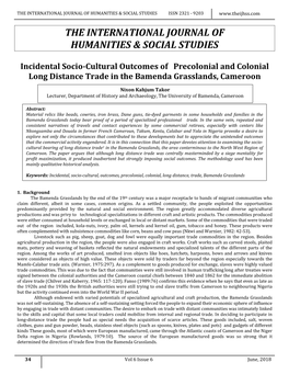 The International Journal of Humanities & Social Studies