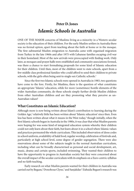 Peter D Jones – Islamic Schools in Australia