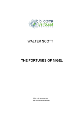 Walter Scott the Fortunes of Nigel