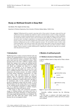 Study on Wellhead Growth in Deep Well