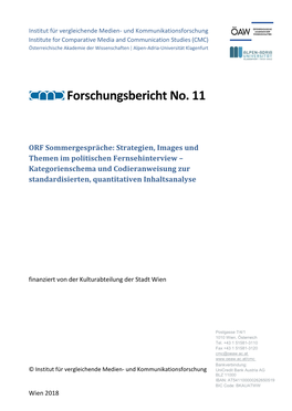 Forschungsbericht No. 11 ORF Sommergespräche