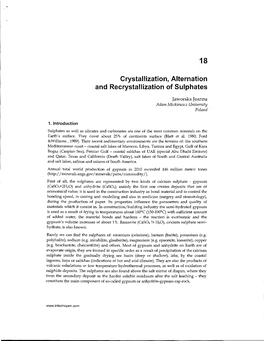 Crystallization, Alternation and Recrystallization of Sulphates