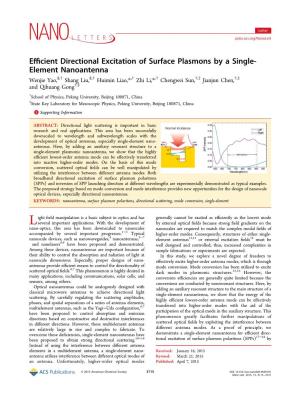 Efficient Directional Excitation of Surface Plasmons by a Single