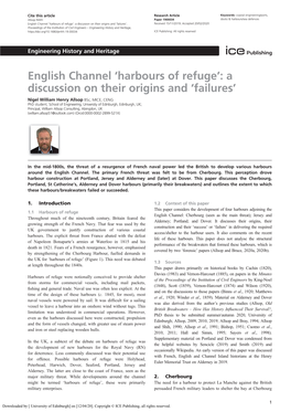 Harbours of Refuge’: a Discussion on Their Origins and ‘Failures’