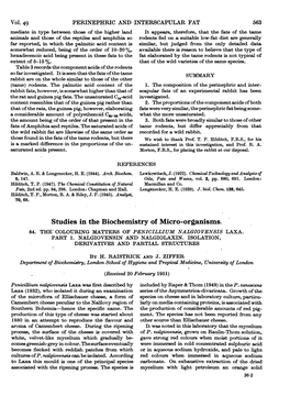 Studies in the Biochemistry of Micro-Organisms, 84