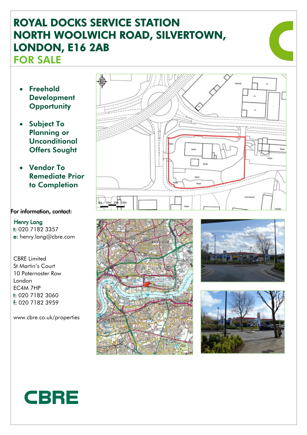 Royal Docks Service Station North Woolwich Road, Silvertown, London, E16 2Ab for Sale