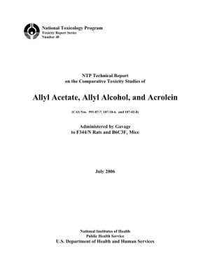 TOX-48: Allyl Acetate (CASRN 591-87-7), Allyl Alcohol (CASRN