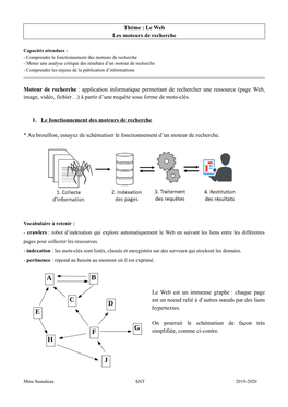 Thème : Le Web Les Moteurs De Recherche Moteur De Recherche