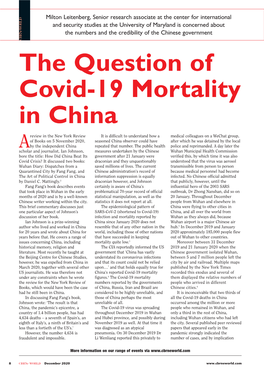 The Question of Covid-19 Mortality in China