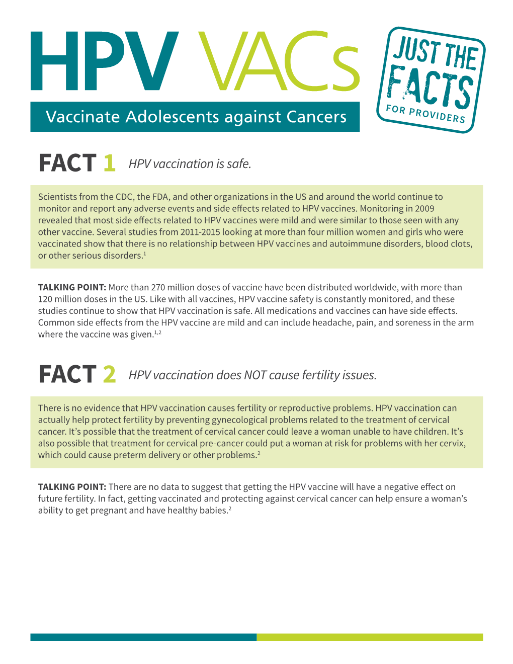 FACT 1 HPV Vaccination Is Safe