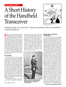 A Short History of the Handheld Transceiver