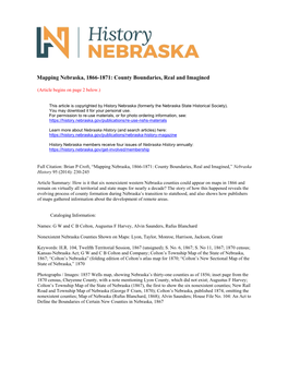 Mapping Nebraska, 1866-1871: County Boundaries, Real and Imagined