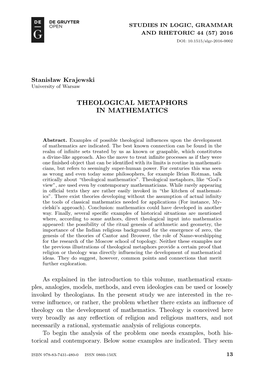 Theological Metaphors in Mathematics