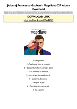 [Album] Francesco Gabbani - Magellano ZIP Album Download