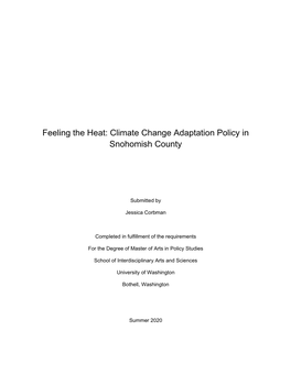 Climate Change Adaptation Policy in Snohomish County