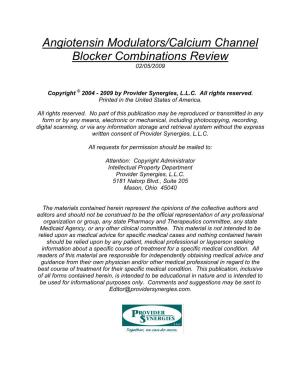 Angiotensin Modulators/Calcium Channel Blocker Combinations Review 02/05/2009