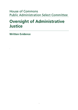 Oversight of Administrative Justice