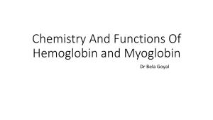 Chemistry and Functions of Hemoglobin and Myoglobin