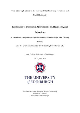 Responses to Missions: Appropriations, Revisions, And