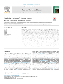 Paradoxical Evolution of Rickettsial Genomes